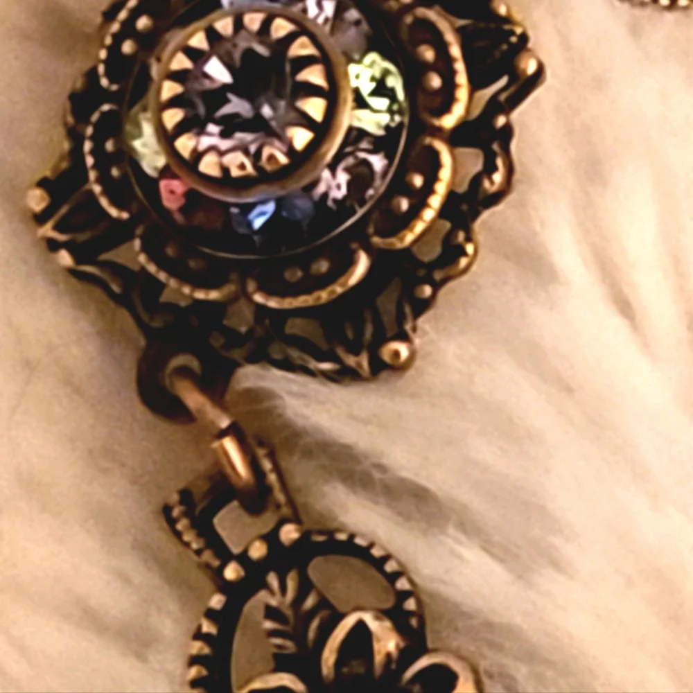 Art Deco Multi Colored Rhinestone Bracelet - Picture 3 of 8